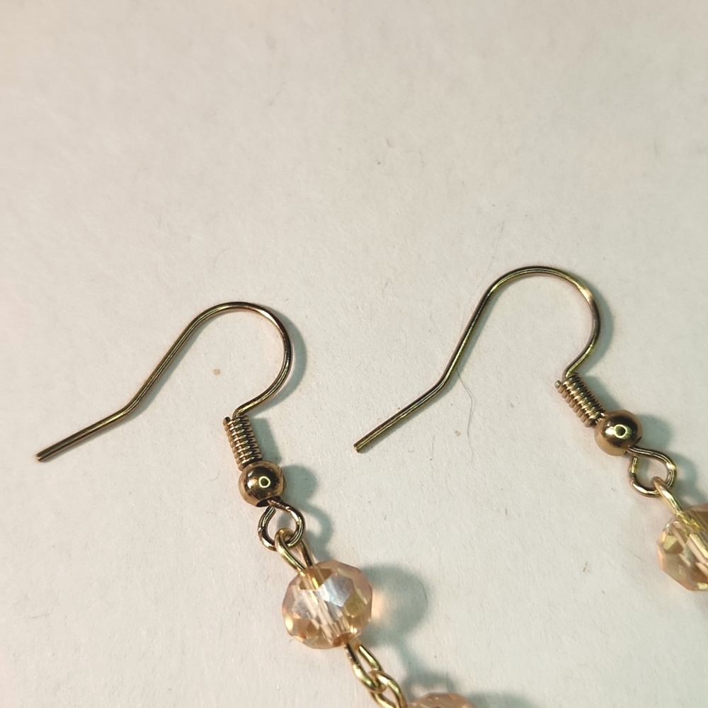 Handmade Key to My Heart Dangle Earrings 14k Gold Plated - Picture 6 of 7